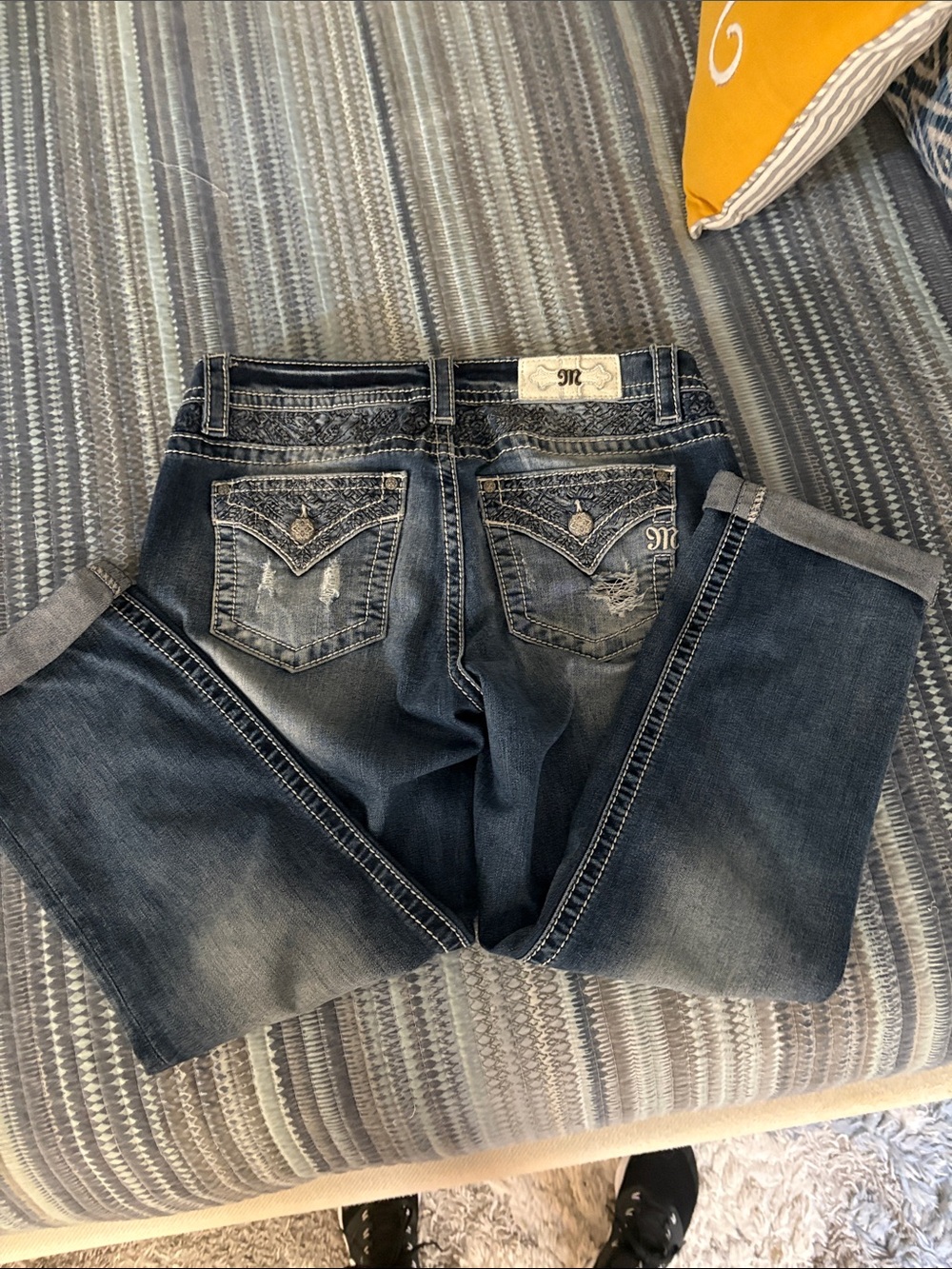 Miss Me Women's Slim Straight Jeans - Dark Blue Wash